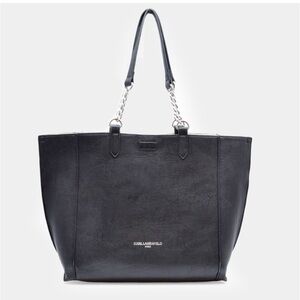 Karl Lagerfeld Black Leather Tote